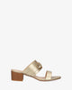 Square-heeled gold colour mule