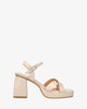 Soft nude sandal with wide heel and platform