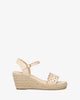 Soft nude sandals with jute wedge