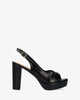 Sandalia en soft negro con tacón alto y plataforma