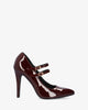 Escarpins mary jane en vernis bordeux