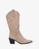 Cowboy boot in grey suede-like material