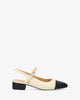 Rounded-toe slingback court shoe in soft white
