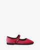 Peony pink velvet ballerina flats