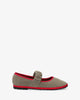 Velvet ballerina flats in stone gray
