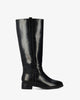 Tall boot in black soft leather.