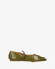 Flacher Ballerina aus weichem Satin in Khaki