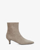 Stiefelette mit Absatz aus grauem Velourslederimitat