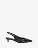 Black woven soft slingback court shoe