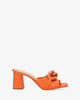 Orange leather heeled sandals