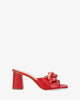 Red leather heeled sandals