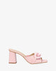 Pink leather heeled sandals