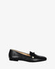 Black leather loafers