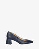 Heeled shoe in navy leather