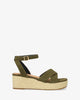 Olive suede wedge espadrille