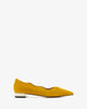 Waved upper ballet flats in mustard nappa leather
