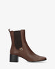 Stiefeletten aus braunem leder