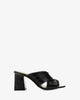 Sandals in black croc leather