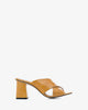 Sandals in mustard croc leather