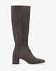 Knee-high grey split leather boots