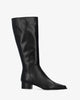 High leather boots black