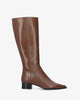 High leather boots brown