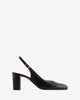 Escarpins talon ouvert cuir noir