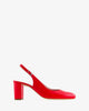 Escarpins talon ouvert cuir rouge
