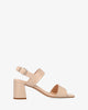 Sandale à talon en cuir beige