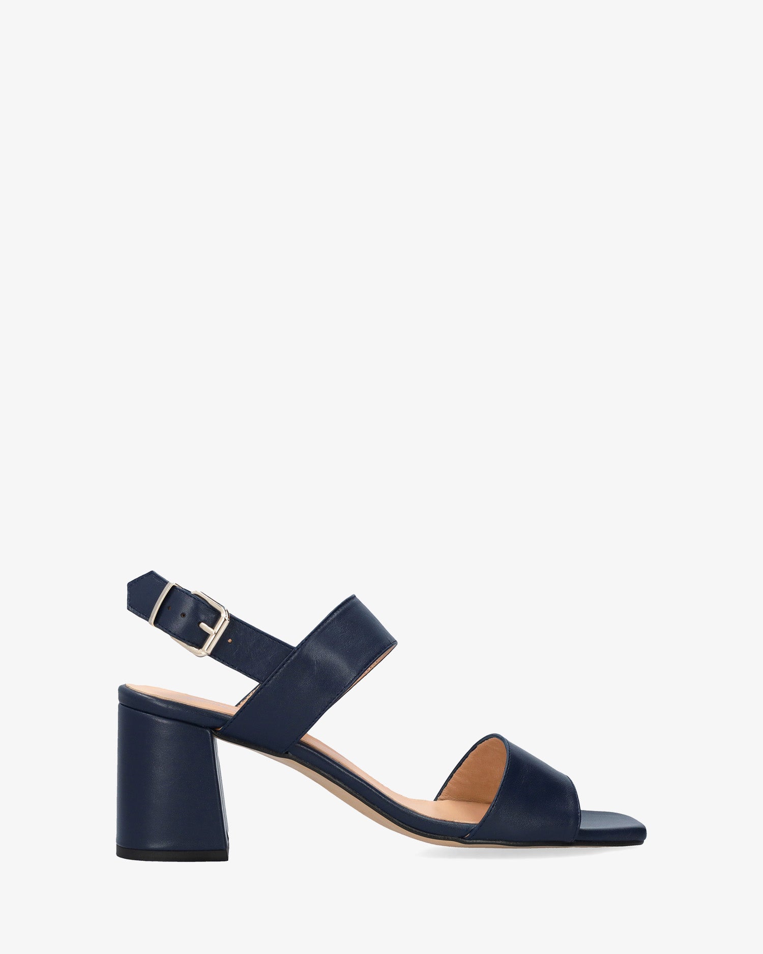 Sandale à talon en cuir bleu marine – Andypola - Main Image