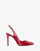 Fine toe slingback shoes in red leather