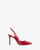 Fine toe slingback shoes in red leather