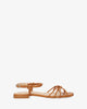 Flache sandalen aus braunem leder
