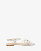 Flache sandalen aus grauem leder