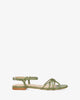 Flache sandalen aus khakifarbenem leder