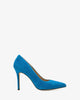Chaussures à talons en cuir daim bleu