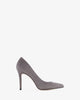 Talons aiguille cuir daim gris