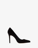 Talons aiguille cuir daim noir