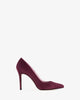 Talons aiguille cuir daim vin