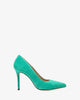 Chaussures à talons en cuir daim turquoise