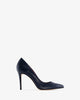 Talons aiguille cuir bleu marine