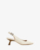 Slingback high heels in off white leather
