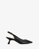 Slingback high heels in black leather