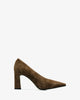 Stilettos in brown split leather