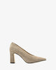 Stilettos in light brown split leather