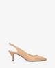 Salón destalonado punta fina en piel de color nude