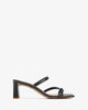 Mule en cuir noir à bout carré