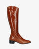 Knee-high boots in brown leather