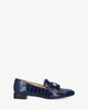 Navy coco leather loafers