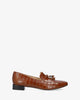 Saddle coco leather loafers